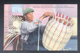 VTG Cherokee Indian Basket Maker Great Smoky Mountains National Park Postcard - £8.72 GBP