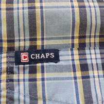 Chaps Easy Care  Men's Blue & Yellow Plaid Long Sleeve Button Down Shirt Size L image 7