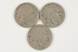 Lot De 3 Buffalo Nickels (1919-P + D + S) En État VG À VF, Couleur Natur... - $47.14