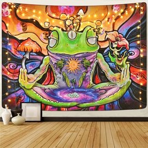 Frog Tapestry Mushroom Tapestry Hippie Eyes Tapestries Moon Phase Tapestry Abstr - £15.61 GBP