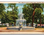 Public Square Fountain Mansfield Ohio OH Linen Postcard N25 - $2.92