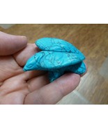 (Y-BIR-EA-ST-714) EAGLE eagles bird dyed BLUE HOWLITE gemstone carving - $24.05 CAD