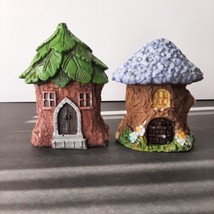 Fairy Garden Forest Figurine Set of 2 Enchanted Fairy Cottage Houses Home Decor - £7.76 GBP