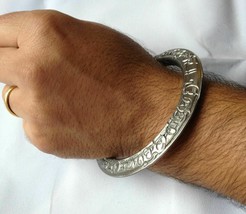 Mool mantar kada singh khalsa bangle heavy smooth chakri sikh sarbloh ka... - £47.24 GBP