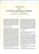 Ketchikan Alaska Information Folder 1948 Chamber of Commerce - £31.70 GBP