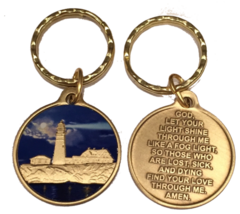 Fog Light Prayer Color Keychain Light House AA Medallion Bronze Foglight... - $13.99