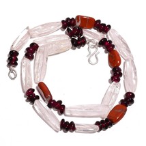 Natural Crystal Red Jasper Garnet Gemstone Smooth Beads Necklace 17&quot; UB-3121 - £7.73 GBP