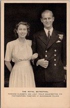 Princess Elizabeth II and Lieut. Philip Mountbatten R.N. at Palace Postcard Z8 - £7.82 GBP