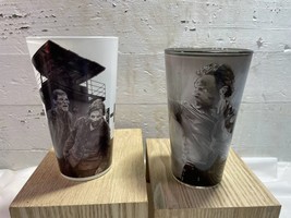 Pair of Just Funky The Walking Dead Graphics Tall Drinking Glasses Walkers Rick - £11.62 GBP