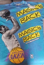 Vintage never worn Magic Johnson T’s &quot;Magic’s Back&quot; AOP T-shirt LA Lakers Sz Med - £179.85 GBP