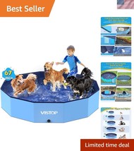 Durable Large Dog Swimming Pool - Foldable Kids &amp; Pet Bathing Tub - Blue... - $1,625.14 MXN