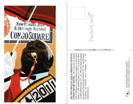 2011 Congo Square New Orleans Jazz Fest Poster Post Card by Kenneth Scot... - £12.65 GBP