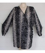 Susan Graver 3X Snakeskin Sequin Sparkle Surplice V Neckline Stretch Tun... - $16.83