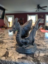 4.5&quot; resin ebony dragon black tealight holder - $7.92