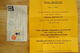Vintage FDC First Day Cover &amp; Envelope US Postal Service Day Advertising - £8.49 GBP