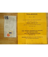 Vintage FDC First Day Cover &amp; Envelope US Postal Service Day Advertising - $10.88