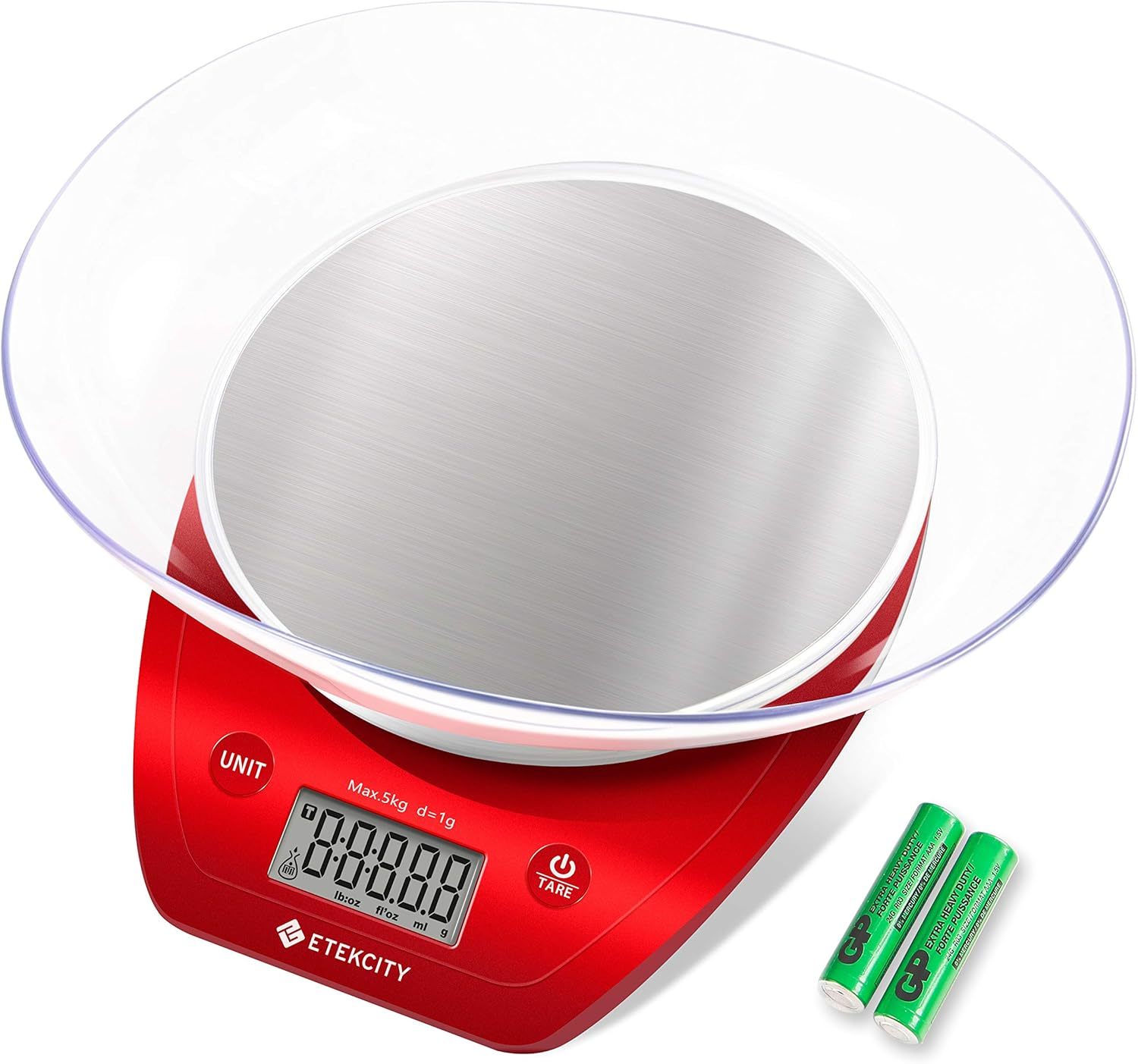 Etekcity Food Kitchen Scale, Digital Weight Grams And Oz For Cooking,, Red - $31.98