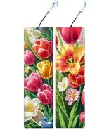 2 Floral Bookmark, Bookmarkers Diamond Jewel Art COMPLETED & SEALED - $3.96