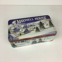 Maxwell House Coffee Holiday Roast Vtg Collectible Tin 1997 Christmas Rectangle - $13.09