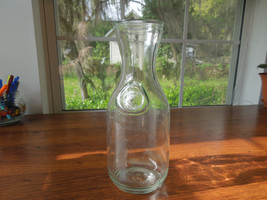 Vintage Glass carafe with unique indented bottom - £10.11 GBP