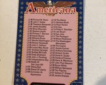 Checklist Americana Trading Card Starline #249 - $1.97