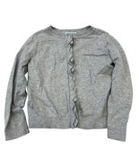 Jacadi Paris Girls 6 Gray Ruffle Button Cardigan Cotton/Cashmere Blend - $39.37 CAD