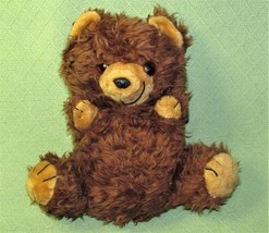 VINTAGE KAMAR TEDDY BEAR PLUSH SHAGGY FURRY BROWN STUFFED ANIMAL TAIWAN TOY - £19.64 GBP