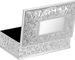 Mothers Day Gifts for Mom Wife, Rectangular Silver Jewelry Box Small Tri... - $25.17