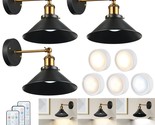 , Industrial Wireless Wall Sconce, Dimmable Battery Operated Sconces Wit... - $178.99