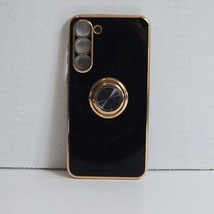 Soft Case w/ Ring &amp; Screen Protector for Samsung Galaxy S23 Plus 6.6&quot; Black Gold - £3.94 GBP