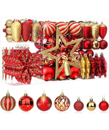 106PCS Christmas Balls Ornaments Set, Colorful Shatterproof Plastic Deco... - $790.60 MXN