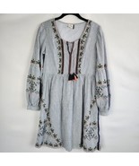 Anthropologie Akemi + Kin Striped Embroidered Lined Boho Festival Dress ... - $31.88