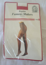 Famous Makers Pantyhose Womens Regular White Nylon Stockings Med/Tall 20... - $148.86 MXN