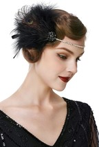 1920s Flapper Headband Roaring 20s Headpiece Gatsby Ostrich Feather Headpiece wi - £28.60 GBP