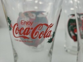 1997 Lot of 4 Dennys Collectible Coca Cola Christmas Pint Glasses Santa &amp; Train  - £23.97 GBP