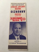 Vintage Matchbook Cover Matchcover 1952 Frank Annunzio Election  Salesman’s - £0.75 GBP