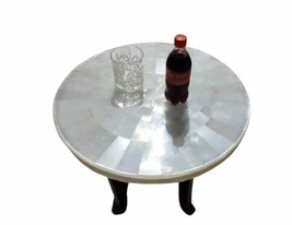 48&quot; Selenite Stone Marble Round Coffee End Table For Living Room Decor Furniture - £363.49 GBP+