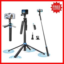 Portable 71&quot; Selfie Stick Tripod - Lightweight Aluminum with Rechargeabl... - $817.60 MXN