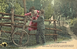 BICYCLE-Delicious Spectacle Of This Kidnapping Proves Love~French Photo Postcard - £5.93 GBP