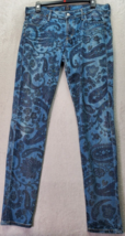 Citizen of Humanity Jeans Women&#39;s 31 Blue Paisley Flat Front Low Rise Skinny Leg - £25.87 GBP