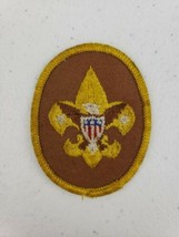 Vtg BSA Boy Scouts of America Tenderfoot Rank Patch Insignia Badge Yellow Brown - £4.68 GBP