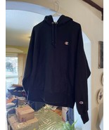 VTG Y2k CHAMPION Reverse Weave Ski Logo Black Pullover Sweatshirt Hoodie... - $848.01 MXN