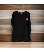 Reebok Black XL Short Sleeve T-Shirt Red Breast Logo - $12.19