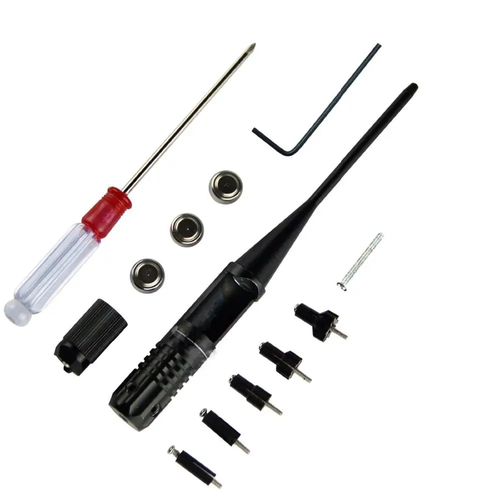  3 5pcs 1 set adjustable adapters rifles red laser bore sighter collimator kit with box thumb200