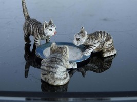 Austrian Cold Painted Bronze 3 Cats at Bowl - $183.15