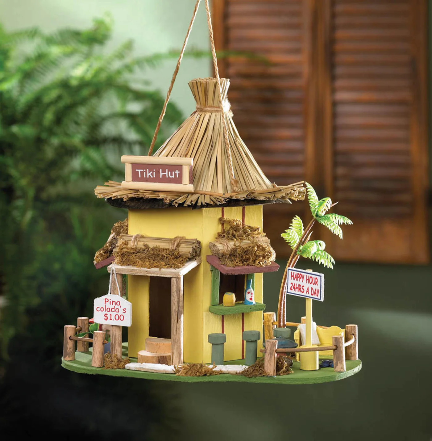 TIKI HUT BIRDHOUSE - $29.95