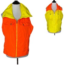 Ralph Lauren Women&#39;s Reversible Jacket Vest Windbreaker Orange Yellow Si... - $24.75