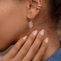 Monica Vinader Siren Semiprecious Stone Drop Earring, Rose Quart/Rose Gold, NWT - £111.34 GBP
