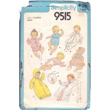 Vintage Sewing PATTERN Simplicity 9515, Infants Layette 1980, Size 6mo p... - $11.65