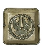 Vtg MCM Stoneware Ashtray Ceramic 6&quot; x 6&quot; Raised Kissing Birds Chickens ... - $33.25